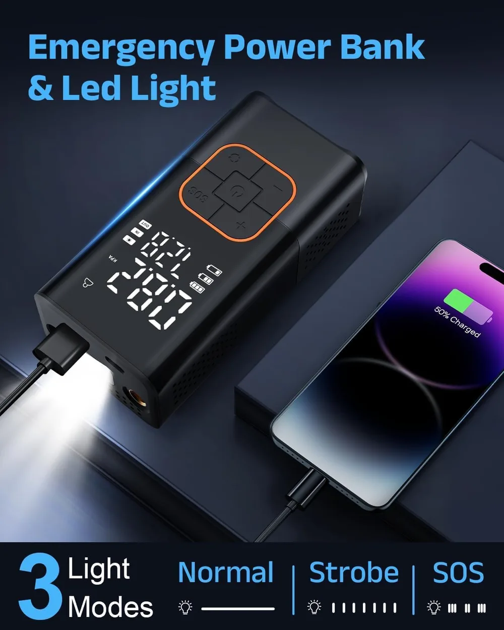 Emergency Power Bank & LED Light